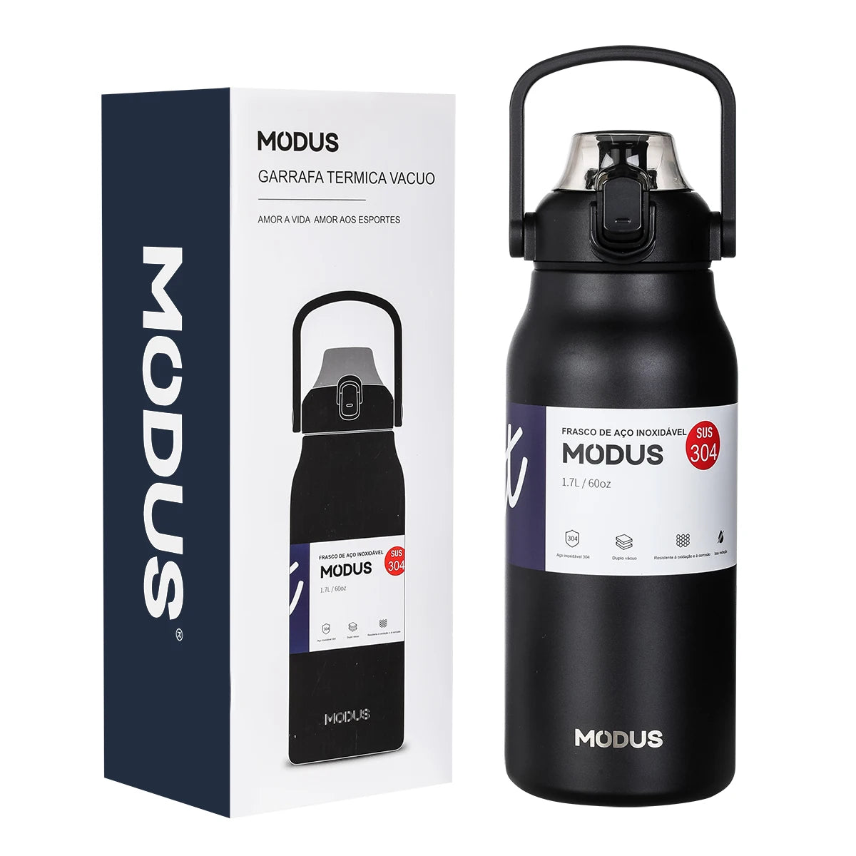 Garrafa Térmica de 1,7 Litros em Inox - MODUS