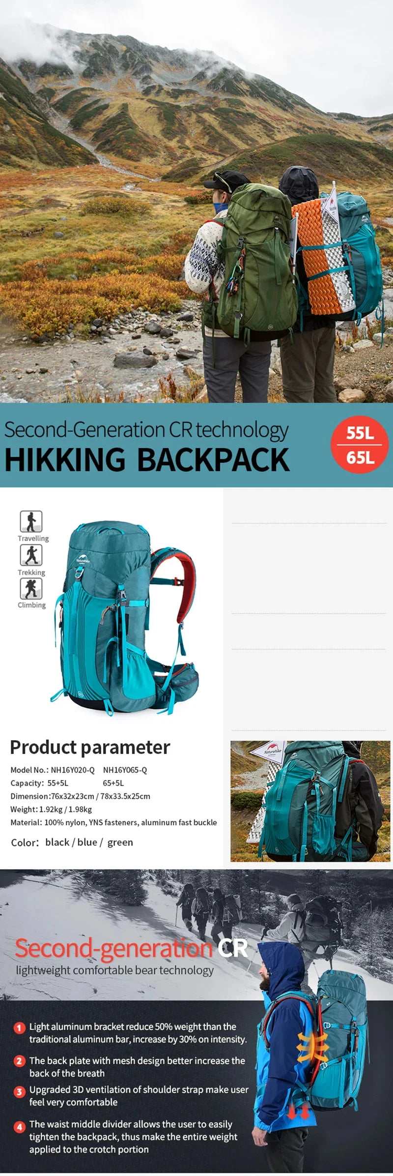 Mochila Could Path 55L - Naturehike