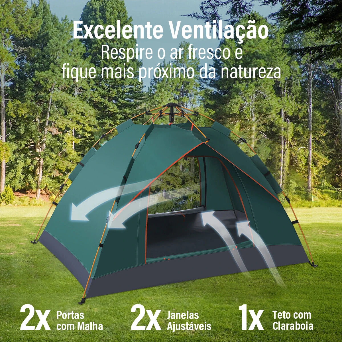 Barraca Pop-up Automática Rápida 3-4 Pessoas