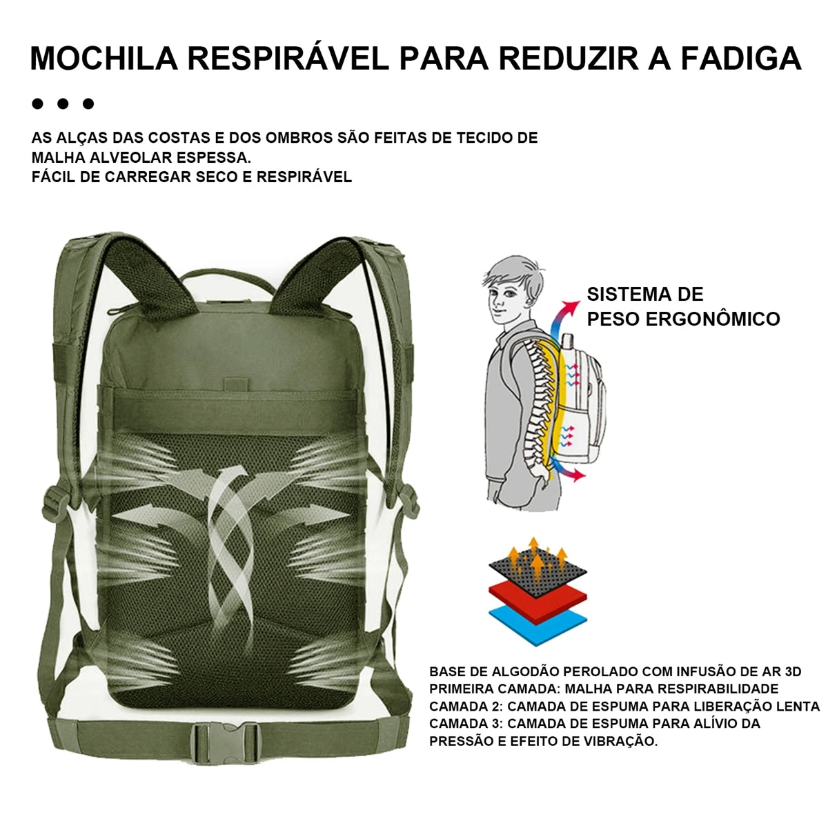 Mochila Tática Militar, Impermeável, 45L - MODUS