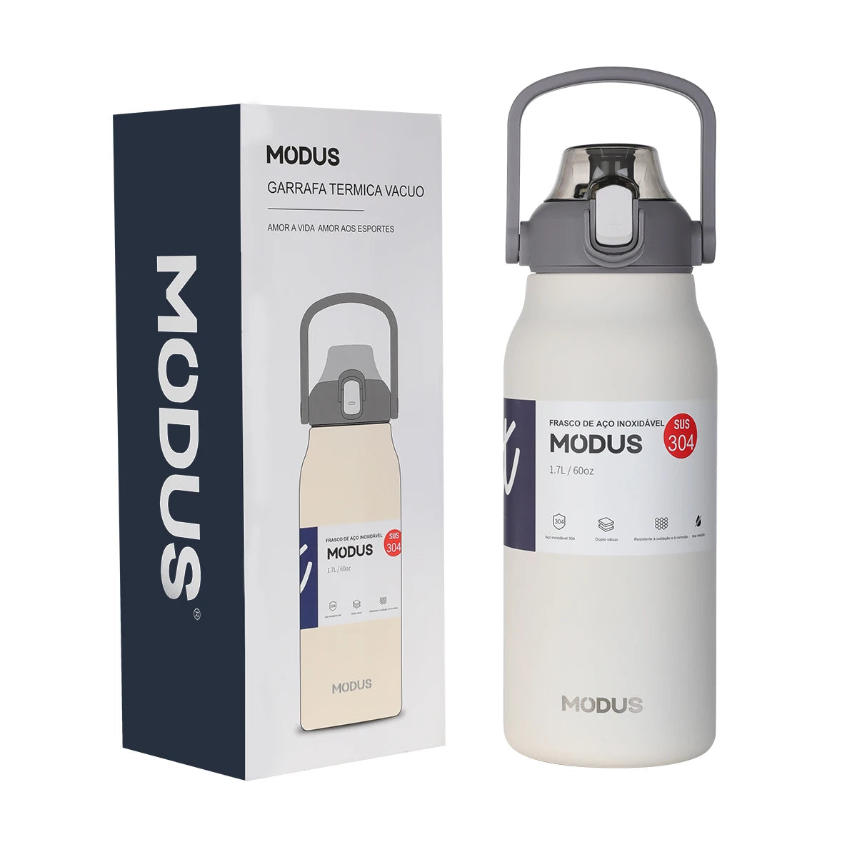 Garrafa Térmica de 1,7 Litros em Inox - MODUS