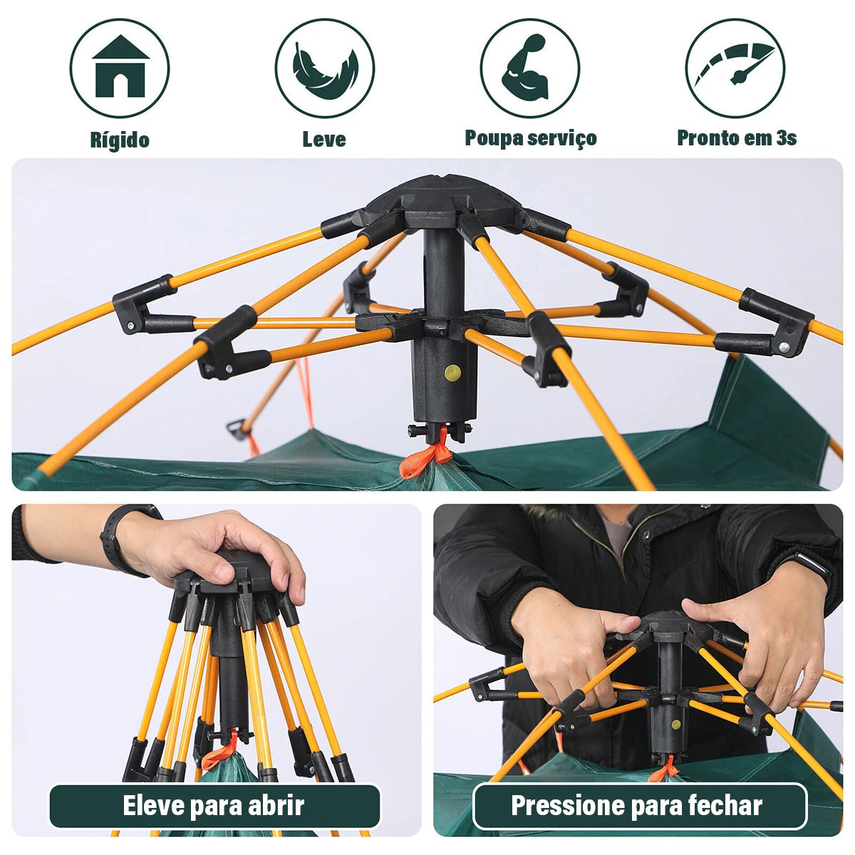 Barraca Pop-up Automática Rápida 3-4 Pessoas