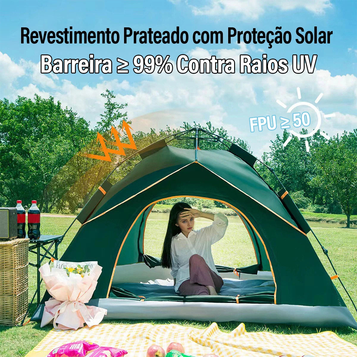 Barraca Pop-up Automática Rápida 3-4 Pessoas