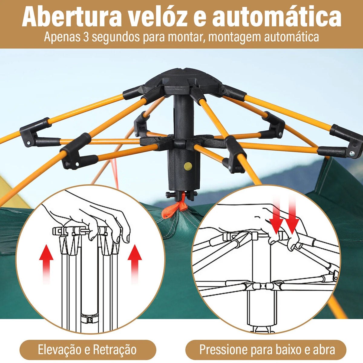 Barraca Pop-up Automática Rápida 3-4 Pessoas